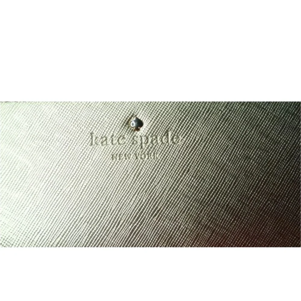 Kate Spade Large Zip Around Wallet Gold Saffiano Leather Retail $195